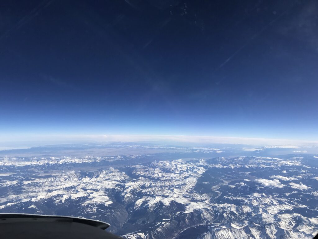 Rockies from 45,000 - you can see the curvature of the earth
